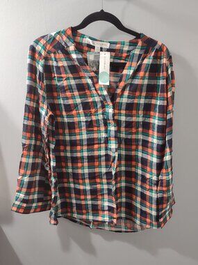 Honey Belle NWT XL Autumn Colored Plaid Shirt